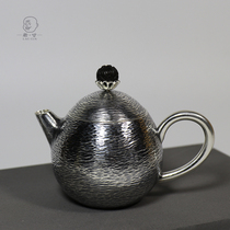 Heqing old inch foot silver handmade silver pot mouth to play a tea pot Foot silver silver Wendan dragon egg pot to play tea