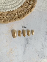 Small Red Book Medecine Sheet Finished Wear Chia Handmade Phototherapy Fake Nail Sticker Removable Mid-Length Nude Color Shell Fairy