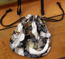 Chinese wind black Han clothing bag crane bag bag Ancient air waist with male and female couple and wind Japanese mobile phone package