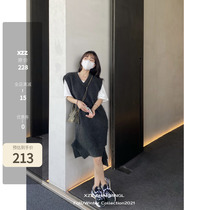 Xzz Charmingl 10 gross lamahira fur irregular knit vest waistcoat long style female spring autumn