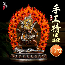 Break on the Black Fortune Buddha 10 inches hand painted bronze - silver five - way fortune statue of copper statue