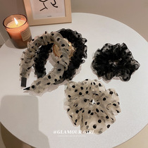 Legal Pearl Pompeo Augen Yarn Large Intestine Hair Ring Hair Stirrup Mantail Zhah Rubber Band Head Rope Spring Summer Day Department Hairdresser