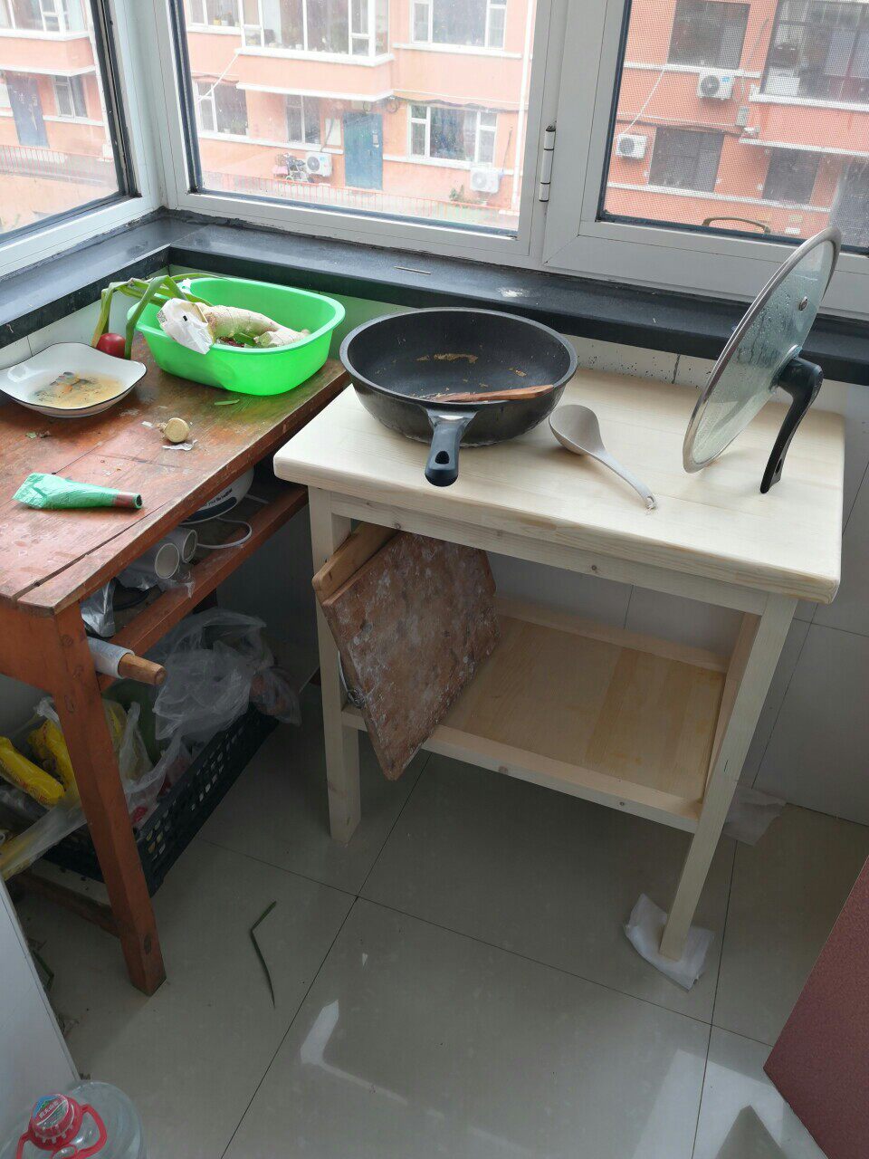 厨房切菜做饭窄桌子简易家用置物架餐桌多功能储物桌长方形操作台