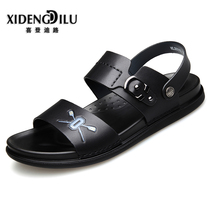 Not afraid to soak in water sandals mens leather sandals Slippers Dual-use Beach Shoes Casual Korean version Soft bottom Summer Youth