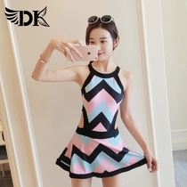 DK swimwear womens 2021 new cover belly thin chest sexy conservative one-piece skirt bikini spa swimsuit