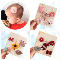 Newborn safety hair card Child female baby headdress Hair volume less hair clip Baby hair clip Bald clip set