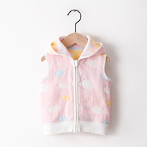 Newborn baby vest spring and autumn thin male baby wearing foreign cotton female gauze one year old newborn vest