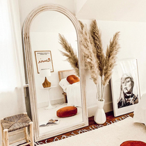 Simple Nordic ins full-length mirror bedroom cloakroom fitting mirror against the wall net red home full-length mirror floor mirror