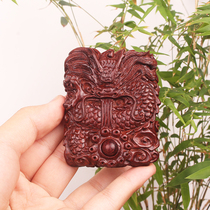Fuyunchang India small leaf rosewood handmade wood carving Dragon play beads Hand handle carry-on play play pendant text play pendant