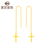 Cai hundred jewelry gold earrings fashion small fresh cross gold earrings earrings earrings earrings earrings earrings