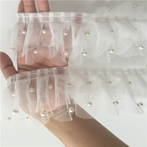 Double cm white new beaded I-shaped pleated clothing doll skirt accessories do clothes with accessories yarn