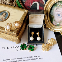 vintage overseas custom antique modern replica Joker picture book Pearl gold-plated hypoallergenic 925 earrings