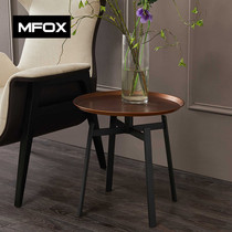 Nordic simple small coffee table Wrought iron balcony tea tray disc corner few club sides few small apartment round bedside table