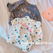 Childrens short - sleeved T - shirt boys and girls 2022 summer baby pure cotton half - sleeve T - shirt with in - wind children dress tide