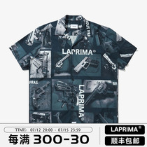 LAPRIMA Lap Guns Shirt Hawaii island Wind themed short sleeve casual flower shirt 20SS