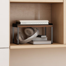 Yushijia black wooden computer raised frame living room TV cabinet router bedroom WIFI box storage rack