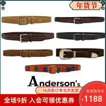 Italian Anderson's handmade men's color-patching cowhide retro leisure belt belt