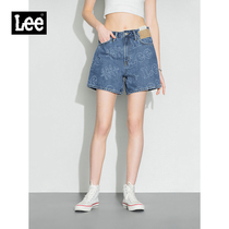 Lee Mall The Same Paragraph 22 Spring Summer New Pint Laser Breakage Mid Blue Female Jean Shorts LWB143653100-241