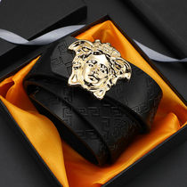 Official website light luxury fan home spirit guy leather belt male young man belt hair stylist Medusa pants belt tide