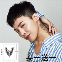 Qian Zhilong with fallen angel tattoo stickers for men and women 3d realistic disposable totem waterproof durable tattoo sticker
