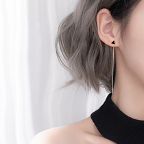 Geometric triangle ear line female simple temperament sterling silver ear chain face thin ear line 2021 new trend silver ear line