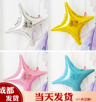 10 Inch Corner Star Opened Aluminum Film Balloon Wedding Celebration Wedding House Decoration Arrangement Childrens Birthday Festive Dot Decorated Stars
