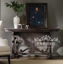 American retro sculpted flowers solid wood Xuanguan table aisle decorative edge table white wax wood made of old Xuanguantai into the household furniture