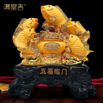 Large lucky golden arowana ornaments More than a year Living room TV wine cabinet decorations Opening housewarming new home gifts