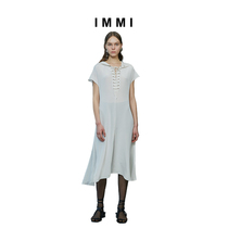(Designer brand IMMI) star with the same simple and versatile mulberry silk hooded dress 191DS066X