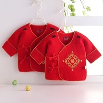 Baby monk clothes strap padded top Newborn cotton red warm half-back boneless underwear summer and spring models