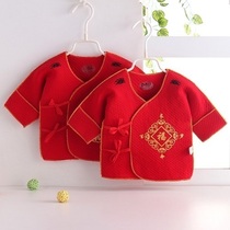 Baby monk suit strap cotton coat newborn cotton red warm half back boneless underwear autumn and winter