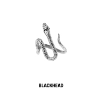 BLACKHEAD Black Head Designer Tide Card Creative Personality Opening Serpentine Titanium Steel Ring Male And Female Couple