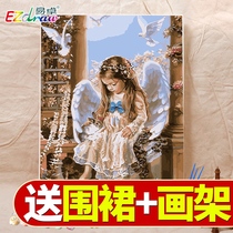 Yizuo DIY Digital Oil Painting Living Room Character Landscape European Hand Painted Filled Digital Painting Angel