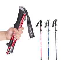 Folding hiking poles Telescopic walking sticks Hiking climbing equipment Multi-functional men and women outdoor lightweight non-slip crutches crutches