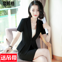Small suit women summer 2019 new professional clothing short sleeve dress work clothes thin black suit coat