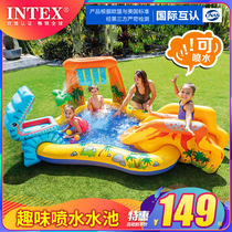 INTEX Children Inflatable Swimming Pool Outdoor Large Ocean Ball Pond Sandpich House Use Baby Spray Water to Play Pool