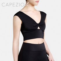 USA capezio Capezio dance ballet yoga suit sports jogging chest cross short vest T-shirt