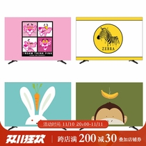 Cartoon TV cover dust cover hanging LCD 55 inches 50 curved surface 65 cover cloth computer TV set wall hanging
