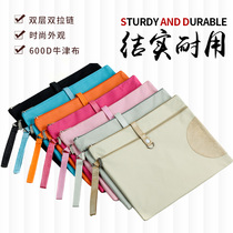 Duomei multi-layer portable document bag handbag student multi-layer canvas zipper A4A5B6 large capacity Oxford cloth waterproofing briefcase custom logo conference storage multi-layer business information bag