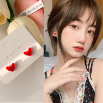 Simple love earrings female 2021 New Tide small exquisite cold wind ear bone nail niche design sense ear ornaments