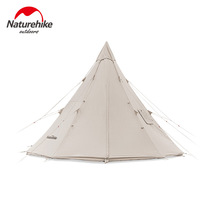 NH Norway Guest Knowledgeable Pyramid Tent with chimney Outdoor Multi-man camping Thickened Camping Tent Cotton Cloth Sunscreen Cool Shed