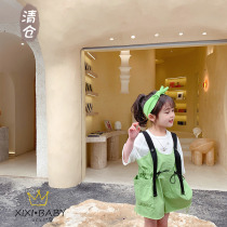 Clearance Xiaobao family summer girl back pants baby girl pure cotton loose pants foreign air five-point shorts