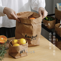 Frost landscape wash Kraft paper packaging bag ins Wind creative cosmetics storage bag Kitchen Bread food bag flower pot