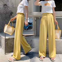 Casual pants 2021 new summer loose ginger straight tube show high mopping and high waist wide leg pants women