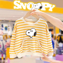 Snoopy baby spring and autumn childrens base shirt 2021 new girls clothes boys autumn coat