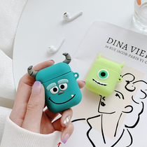 Airpods2 protective sleeves Silicone Cartoon Cute Apple Wireless Bluetooth Headphone Box Cover Dust Resistant Second-generation New Ipods Shell Containing Box Tide Anti-Slip Anti Slip 2 Diphone Protective Shell