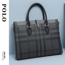 POLO Mens Bag Briefcase Business Casual Stripes Classic Big-name Dad Single Shoulder Messenger Mens Handbag New