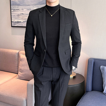 Groom West suit suit mens body Han version wedding gown business casual positive dress plaid suit mens jacket