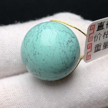 Boutique High Porcelain Green Pine Stone Round Pearl 17 2mm Scattered Beads Single Beads