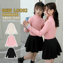 Girls Turtleneck Sweater Stretch base shirt 2021 New Autumn and Winter Dress with Little Girl Knit 12 Years 3 Tide